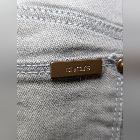Chico's So Lifting Gray Slim Leg Jeans 8 Medium Gray Wash Stretch Denim Corpcore - Picture 6 of 8